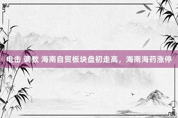 电击 调教 海南自贸板块盘初走高，海南海药涨停