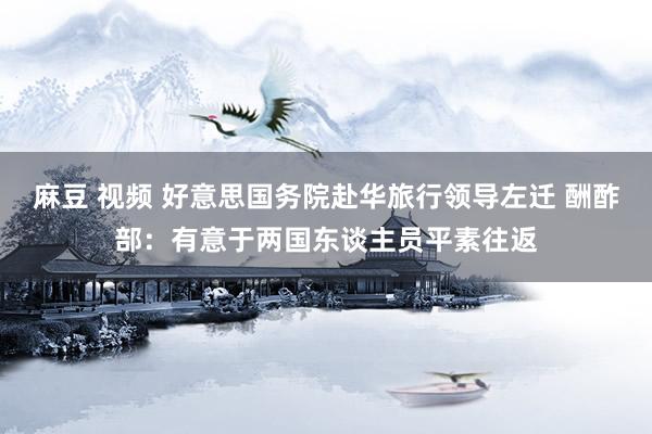 麻豆 视频 好意思国务院赴华旅行领导左迁 酬酢部：有意于两国东谈主员平素往返