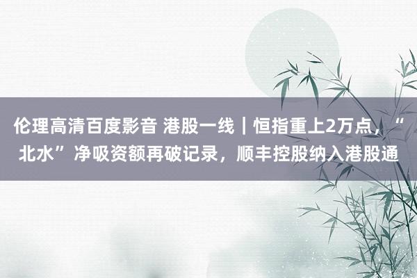 伦理高清百度影音 港股一线｜恒指重上2万点，“北水” 净吸资额再破记录，顺丰控股纳入港股通